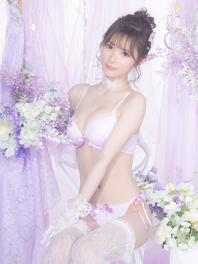 パイピング サテンテープ リボン ビジュー フラワーレース ワイヤー ブラジャー ショーツ 2点セットのイメージ画像3