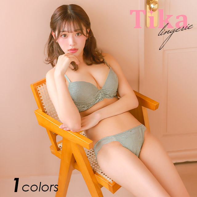 クラシカル フラワーレース ギャザー 脇高 ワイヤー ブラジャー ショーツ 2点セットのメイン画像