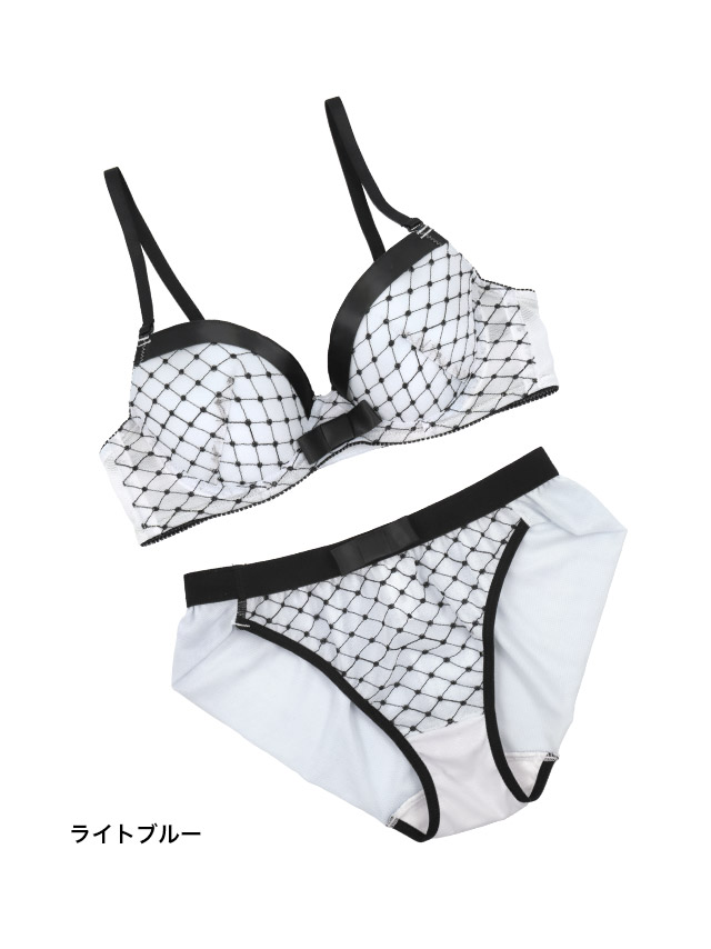 パイピングガーリーリボンカップブラジャー＆ショーツ2点セットのカラー詳細