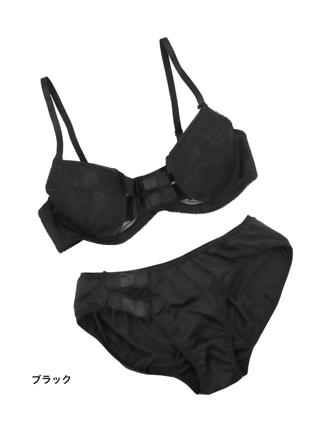 フェミニン刺繍リボンデザインレースカップブラジャー＆ショーツ2点セットのカラー詳細