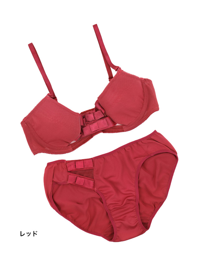 谷間シアーリボンカップブラジャー＆ショーツ2点セットのカラー詳細