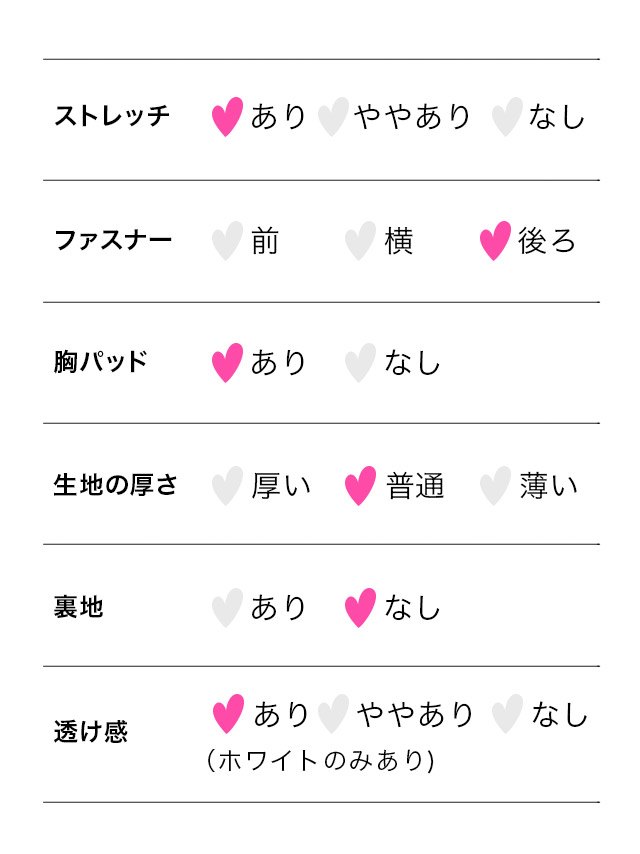 肩あき 袖リボン バスト シースルー ワンカラー サイドスリット マーメイドロングドレスのスペック表
