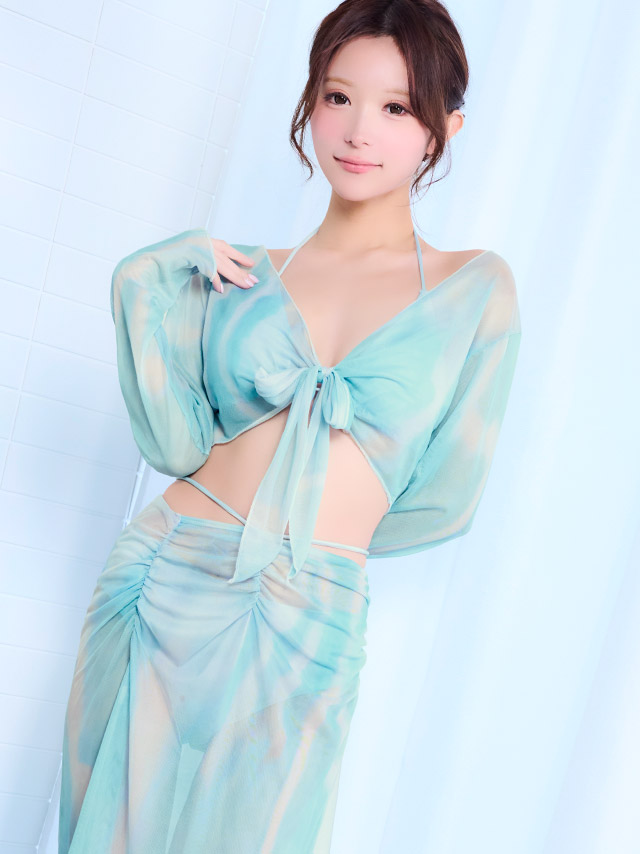 2way ニュアンスプリント 3点セット ホルターネック　体型カバー バックシャン 脚カバー ロングスカート 水色 大人リゾート ビキニのサイドバッグ画像