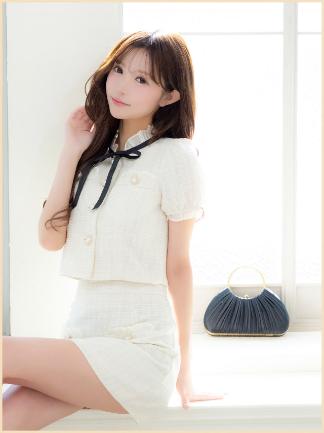 ハンドバッグ リングハンドル サテン プリーツ チェーン 2Wayのイメージ画像1