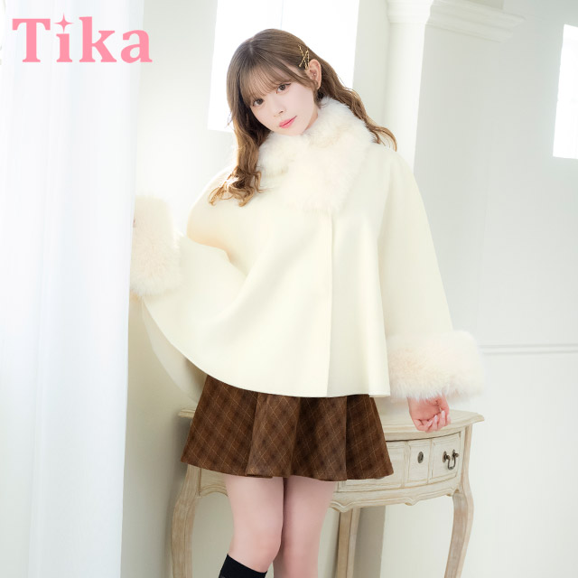 ボレロ ふわふわフェイクファー　ティペット ポンチョ