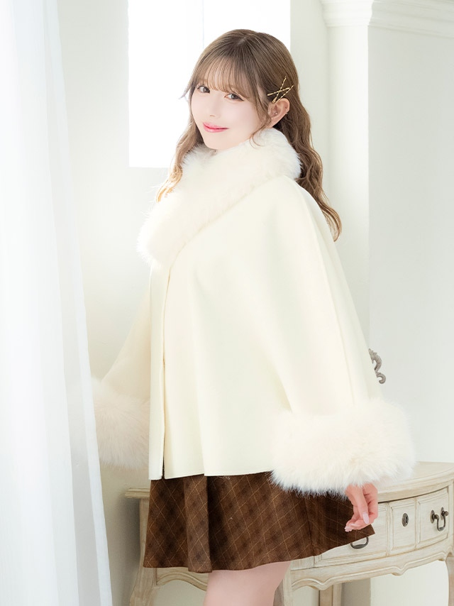ボレロ ふわふわフェイクファー　ティペット ポンチョ