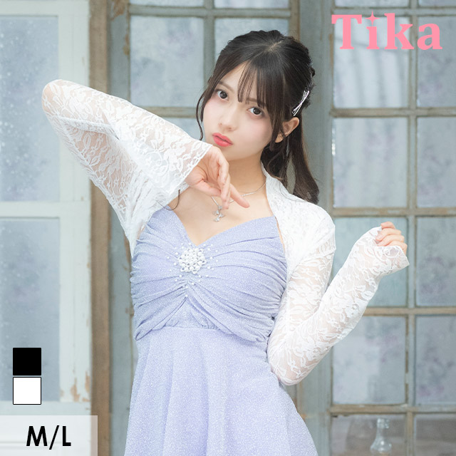 花柄総レース長袖ボレロ商品名メイン