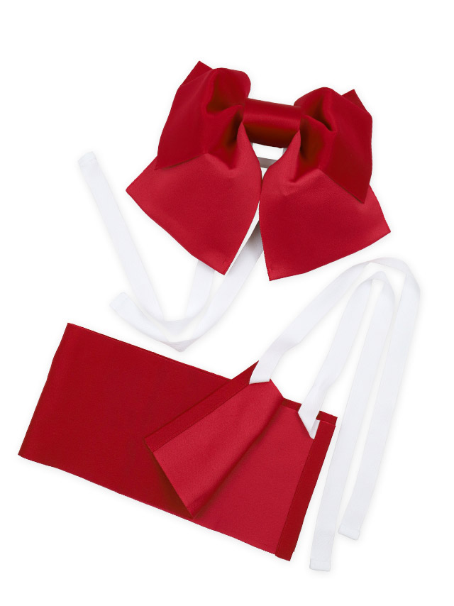 レトロ生成り地×よろけ縞に椿 2点セットのディティール画像3