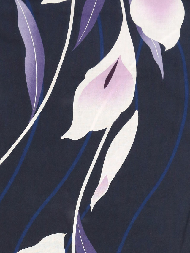 粋 濃紺×しっとり菖蒲の花 ゆかた3点セット