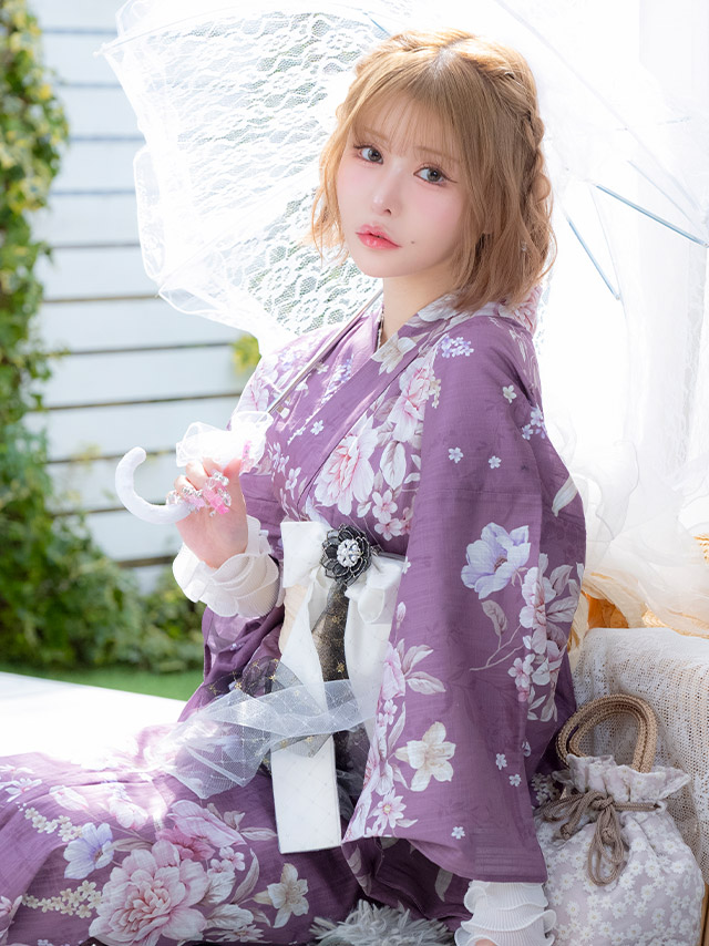 ガーリー ビジュー リボン ブローチ 帯飾り