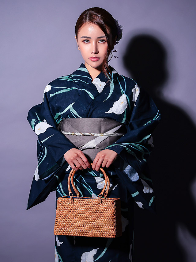 粋 濃紺 菖蒲 リーフ 3点セット