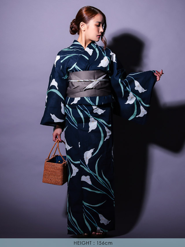 粋 濃紺 菖蒲 リーフ 3点セット