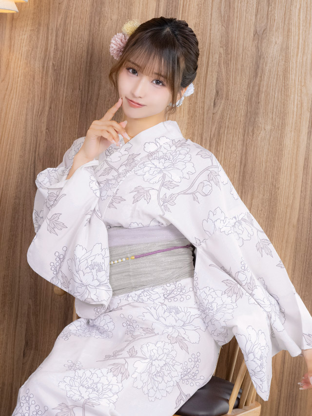 スウィートピンク×繊細フラワー ゆかた3点セットのイメージ画像1