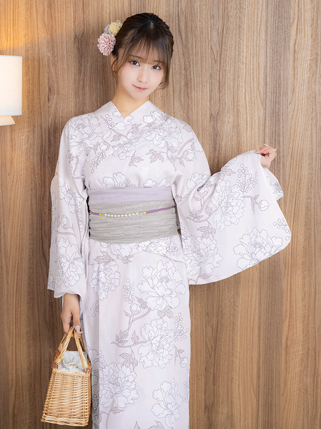 スウィートピンク×繊細フラワー ゆかた3点セットのイメージ画像2