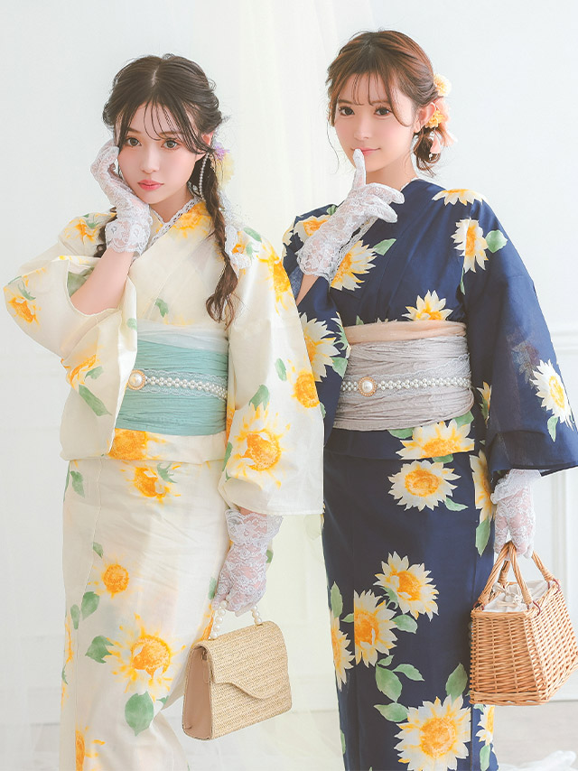 グラデーション 向日葵 ゆかた3点セットのイメージ画像1