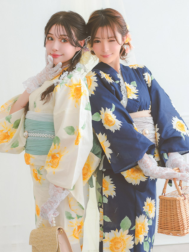 グラデーション 向日葵 ゆかた3点セットのイメージ画像2