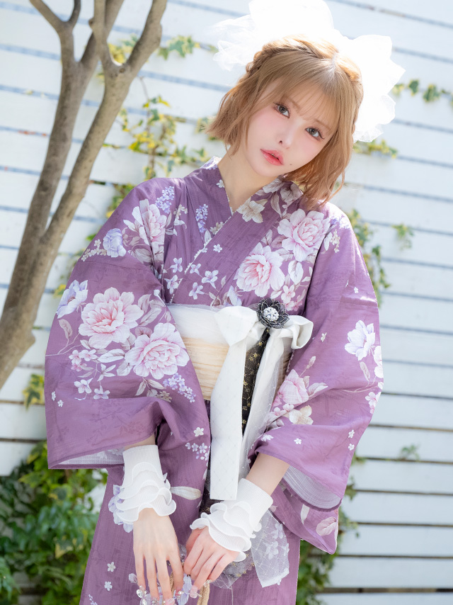 SWEET ラズベリー アンティークフラワー ゆかた 3点セットのイメージ画像4