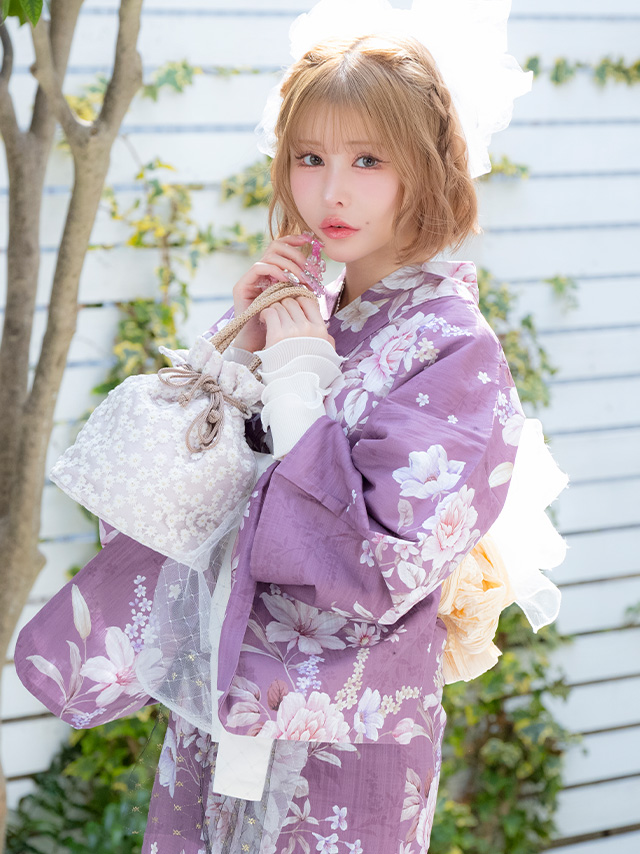 SWEET ラズベリー アンティークフラワー ゆかた 3点セットのイメージ画像5