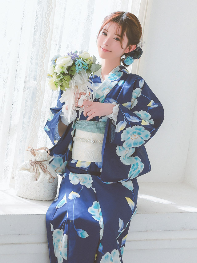 水彩 シャクナゲ セパレート ゆかた3点セットのイメージ画像3