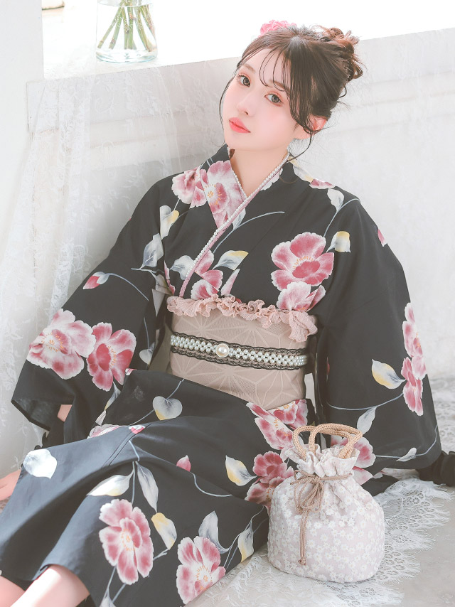 水彩 シャクナゲ セパレート ゆかた3点セットのイメージ画像5
