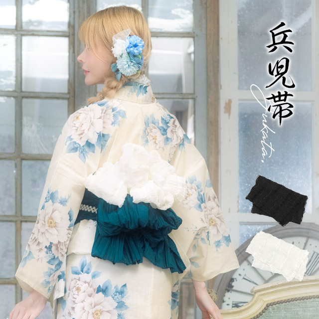 プリーツ シフォン 飾り兵児帯のメイン画像