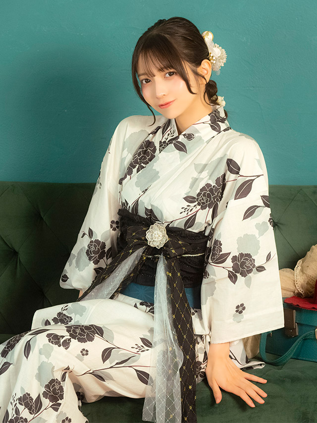 麻の葉 幾何学柄 紺地 レトロ 2点セット 黒嵜菜々子着用 イメージ3