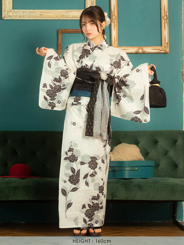 麻の葉 幾何学柄 紺地 レトロ 2点セット 黒嵜菜々子着用 着用 前面デザイン