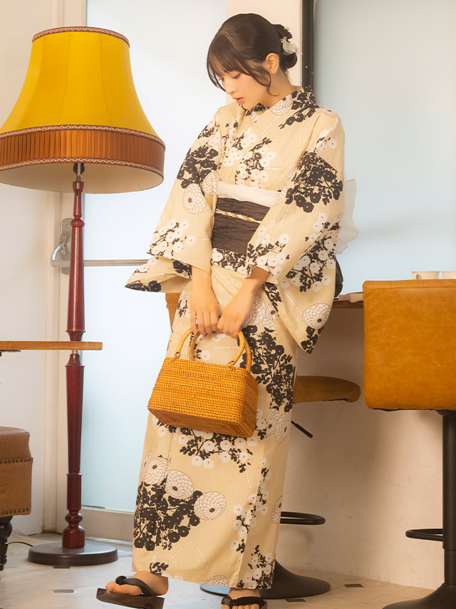 霞草 マスタードカラー レトロ 2点セット 黒嵜菜々子着用イメージ3