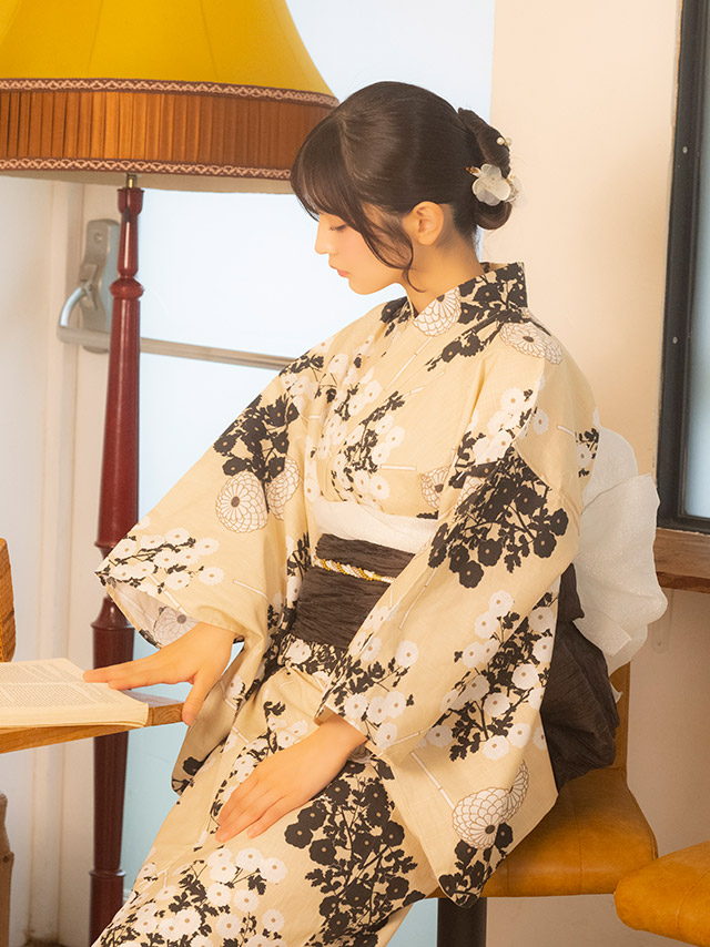 霞草 マスタードカラー レトロ 2点セット 黒嵜菜々子着用イメージ5
