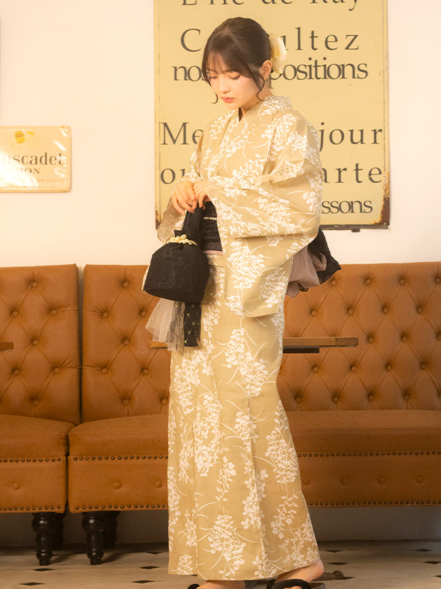 霞草 マスタードカラー レトロ 2点セット 黒嵜菜々子着用イメージ4