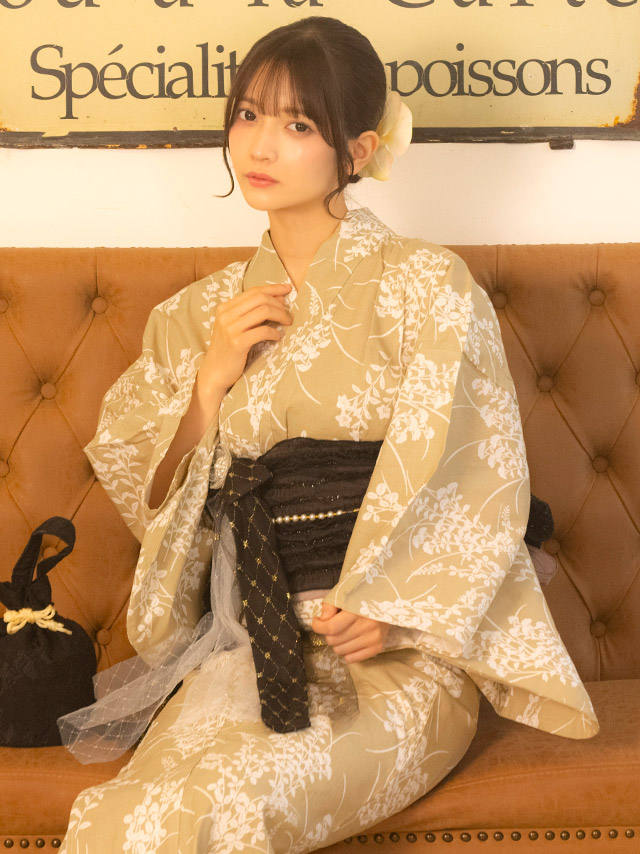 霞草 マスタードカラー レトロ 2点セット 黒嵜菜々子着用イメージ5