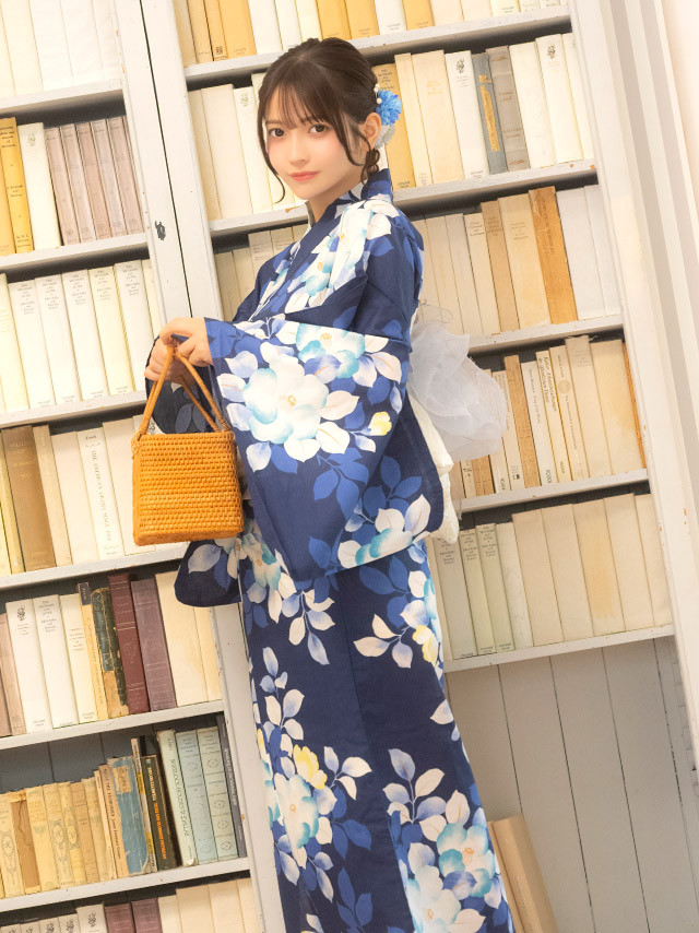 麻の葉 幾何学柄 紺地 レトロ 2点セット 黒嵜菜々子着用 イメージ2