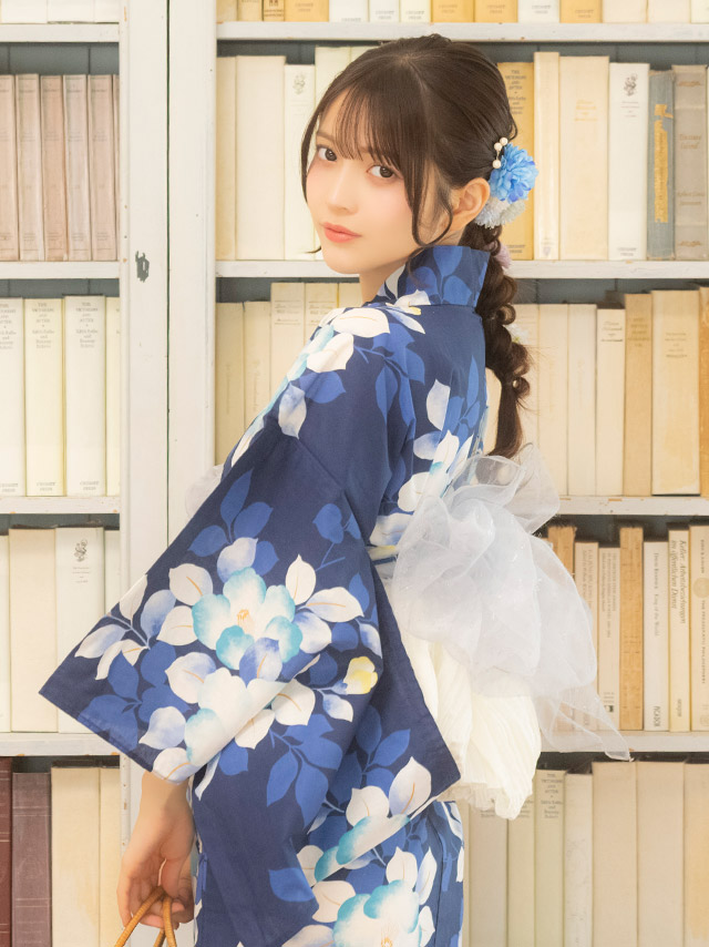 麻の葉 幾何学柄 紺地 レトロ 2点セット 黒嵜菜々子着用 イメージ4