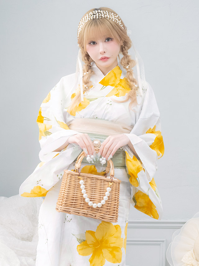 白地 イエロー シャクナゲ ガーリー sweet 2点セット 戦慄かなの着用 着用イメージ2