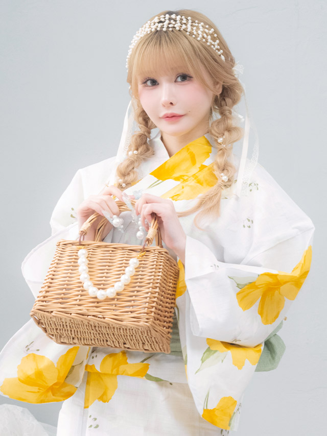 白地 イエロー シャクナゲ ガーリー sweet 2点セット 戦慄かなの着用着用イメージ4