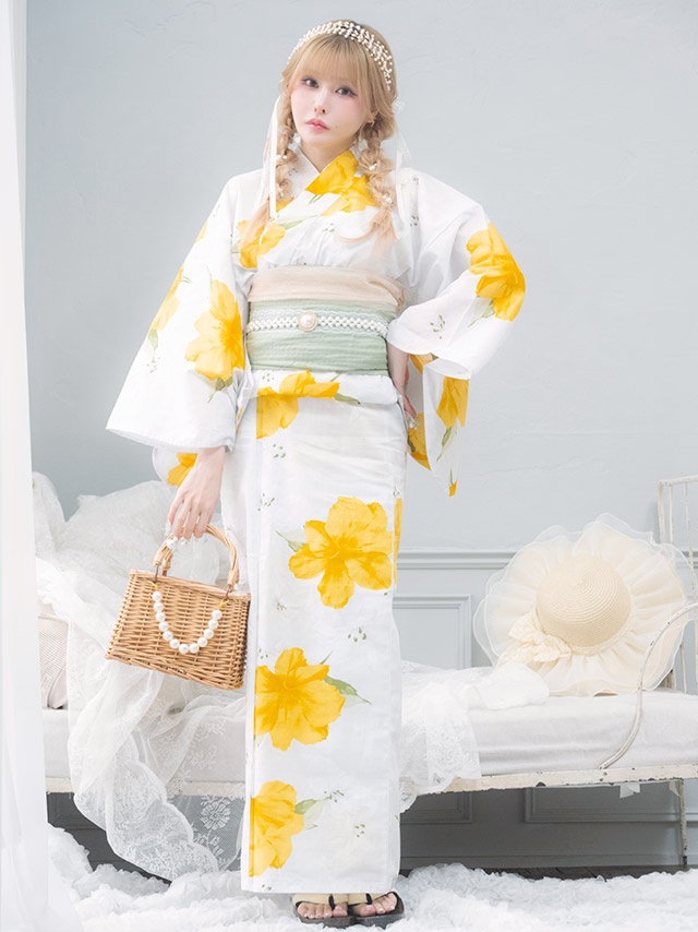 白地 イエロー シャクナゲ ガーリー sweet 2点セット 戦慄かなの着用 着用イメージ5