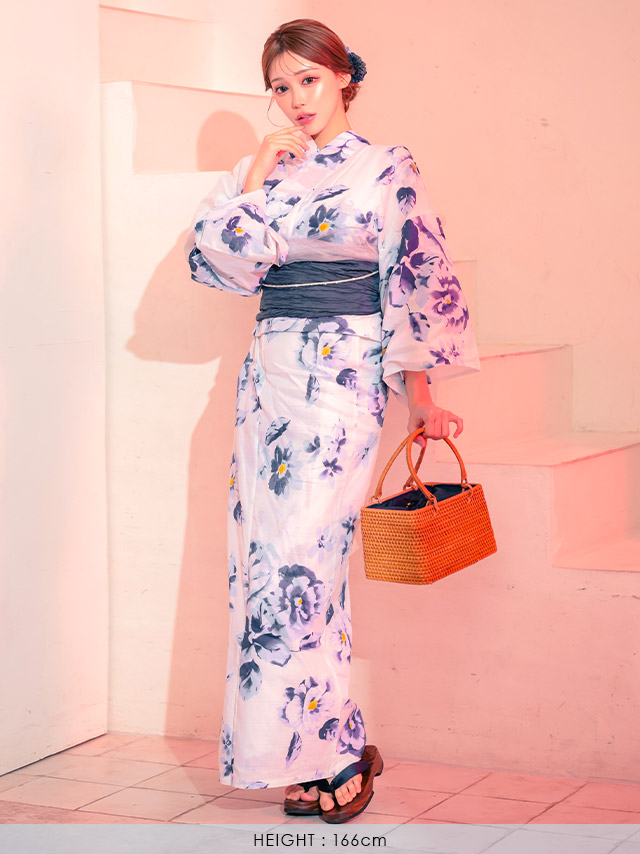 白地 水彩 フラワー 大人っぽい 妖艶 グラデーション 青 ブルベ 白 紺色 ネイビー 2点セット 前面デザイン