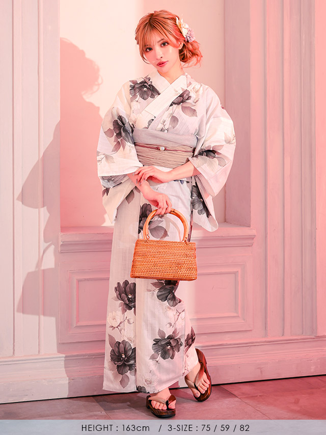 黒地 椿柄 大人っぽい 妖艶 モダン ニュアンス グラデーション 黒 ブラック 白 赤 2点セット 前面デザイン