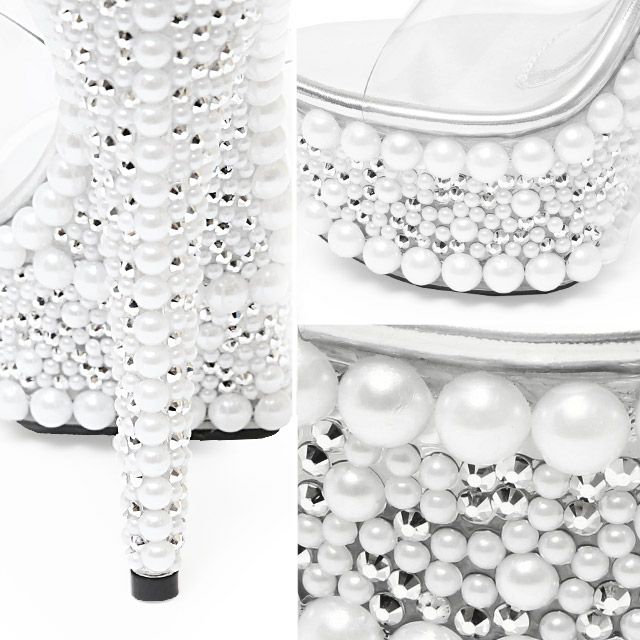 キャバヒール イメージ2 ラインパールソールクリアサンダル