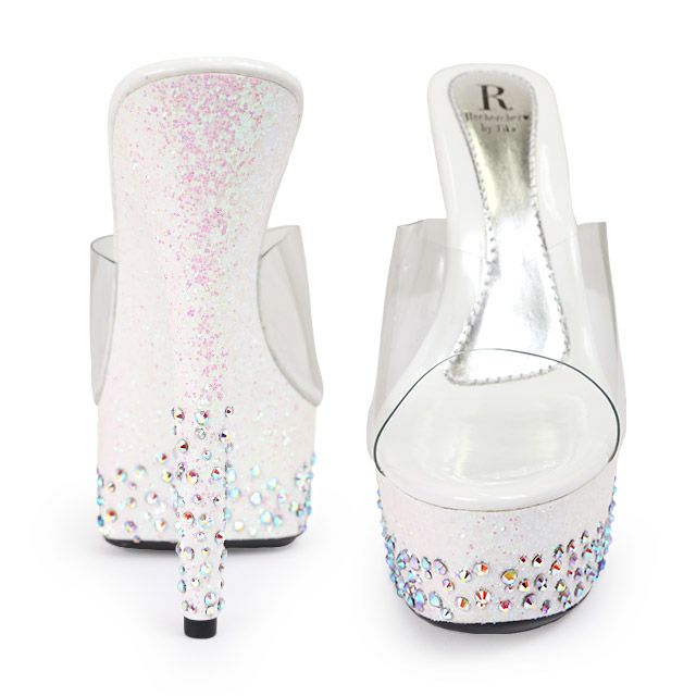 キャバヒール イメージ2 ストーングリッターキラキラハイヒールクリアサンダル