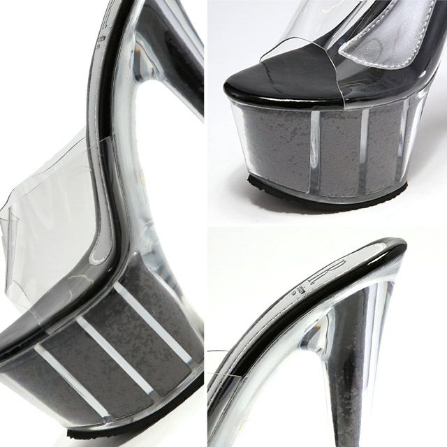 キャバヒール イメージ3 キラキラククリアサンダル