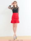 イメージ画像3 キャバドレス 安い Tika ティカ 久保七瀬着用 レース ロングスリーブ トランペット スカート ミニドレス レッド ラベンダー S?XLサイズ キャバ ドレス 大きいサイズ ミニ 膝丈 可愛い 通販