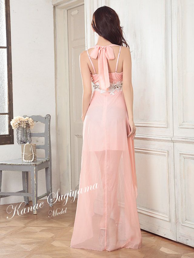 イメージ画像5 キャバドレス 安い Tika ティカ 杉山佳那恵着用 レース シフォン フィッシュテール ミニドレス ホワイト ピンク グリーン S?XXLサイズ キャバ ドレス 大きいサイズ 可愛い 通販