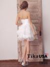 イメージ画像7 キャバドレス ミニ Tika ティカ 胸元 ビジュー シフォン フリル ミニドレス ブルー ホワイト XS?Lサイズ ナイトドレス キャバ ドレス 大きいサイズ キャバワンピ ワンピース 通販