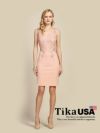 イメージ画像2 キャバドレス ミニ Tika ティカ レース ドッキング タイト ミニドレス ホワイト ピンク S?Lサイズ ナイトドレス キャバ ドレス タイトドレス 大きいサイズ キャバワンピ ワンピース 通販