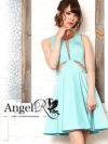 Angel-R エンジェルアール 高級カッティングデザインノースリーブフレアミニドレス