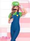 コスプレ衣装 スーパーマリオブラザーズシリーズ ルイージキャラクター ハロウィン コスプレ3点セット