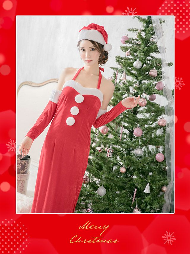 イメージ画像1 ホルターネックデザインロングスリットドレスセット