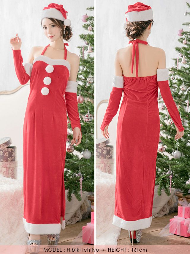 イメージ画像4 ホルターネックデザインロングスリットドレスセット