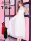 ワケありセール Tika ティカ 胸元透け刺繍レースホルターネックロングドレス (ホワイト/レッド/ブラック)(Mサイズ)